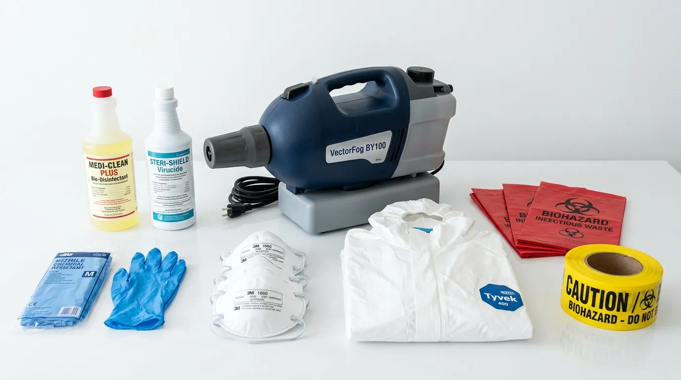 Professional biohazard remediation crew working in Miller Place